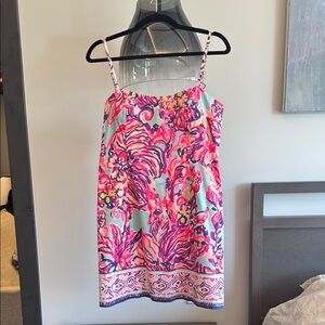 Lilly Pulitzer Vibrant Pink and Blue Floral Dress